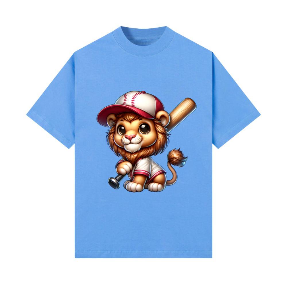 Lion Baseball Player Fun Graphic for Animal Lover T-Shirt