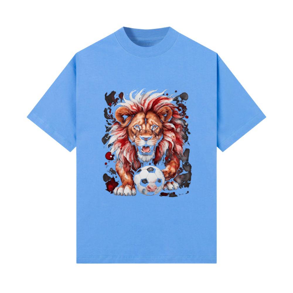 Lion Football Soccer Colorful Animal Graphic_1 T-Shirt