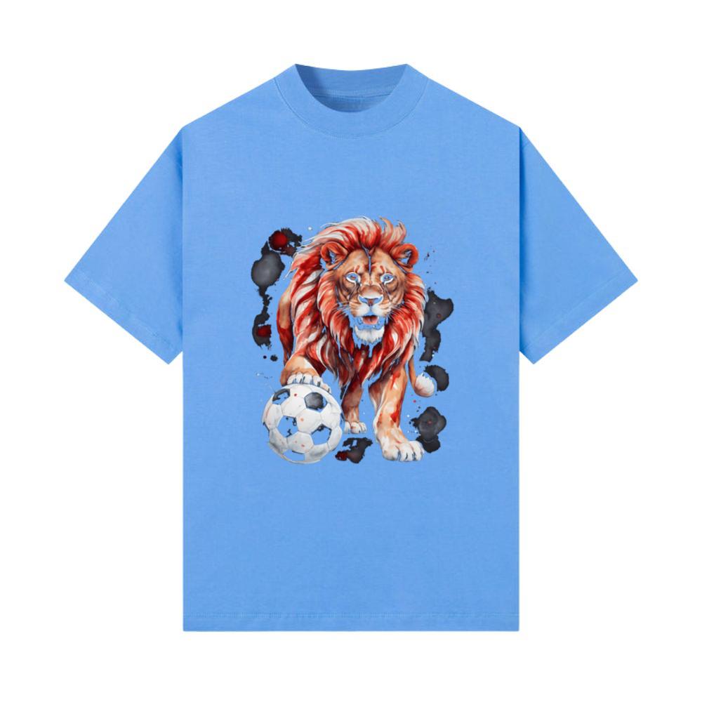 Lion Football Soccer Colorful Animal Graphic_10 T-Shirt