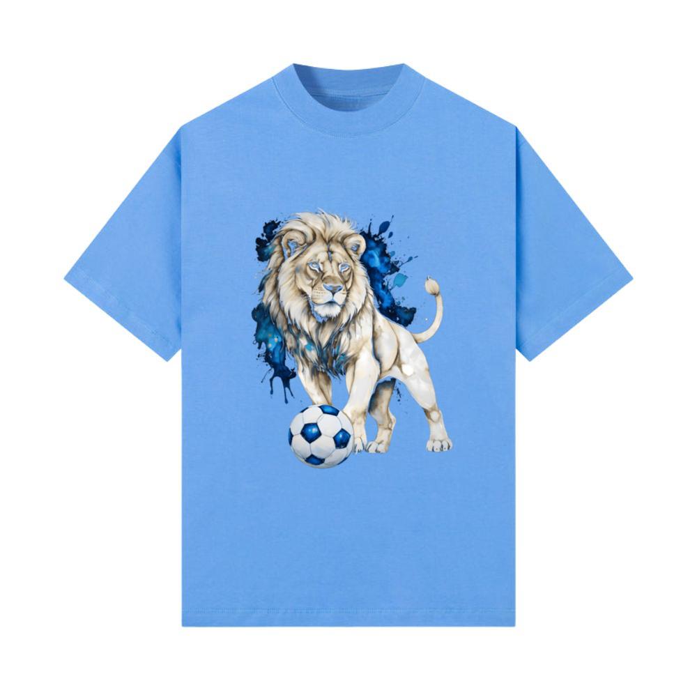 Lion Football Soccer Colorful Animal Graphic_12 T-Shirt