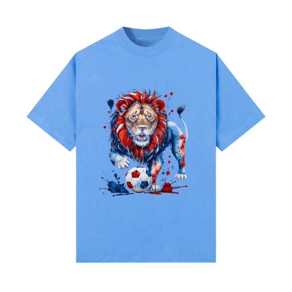 Lion Football Soccer Colorful Animal Graphic_13 T-Shirt