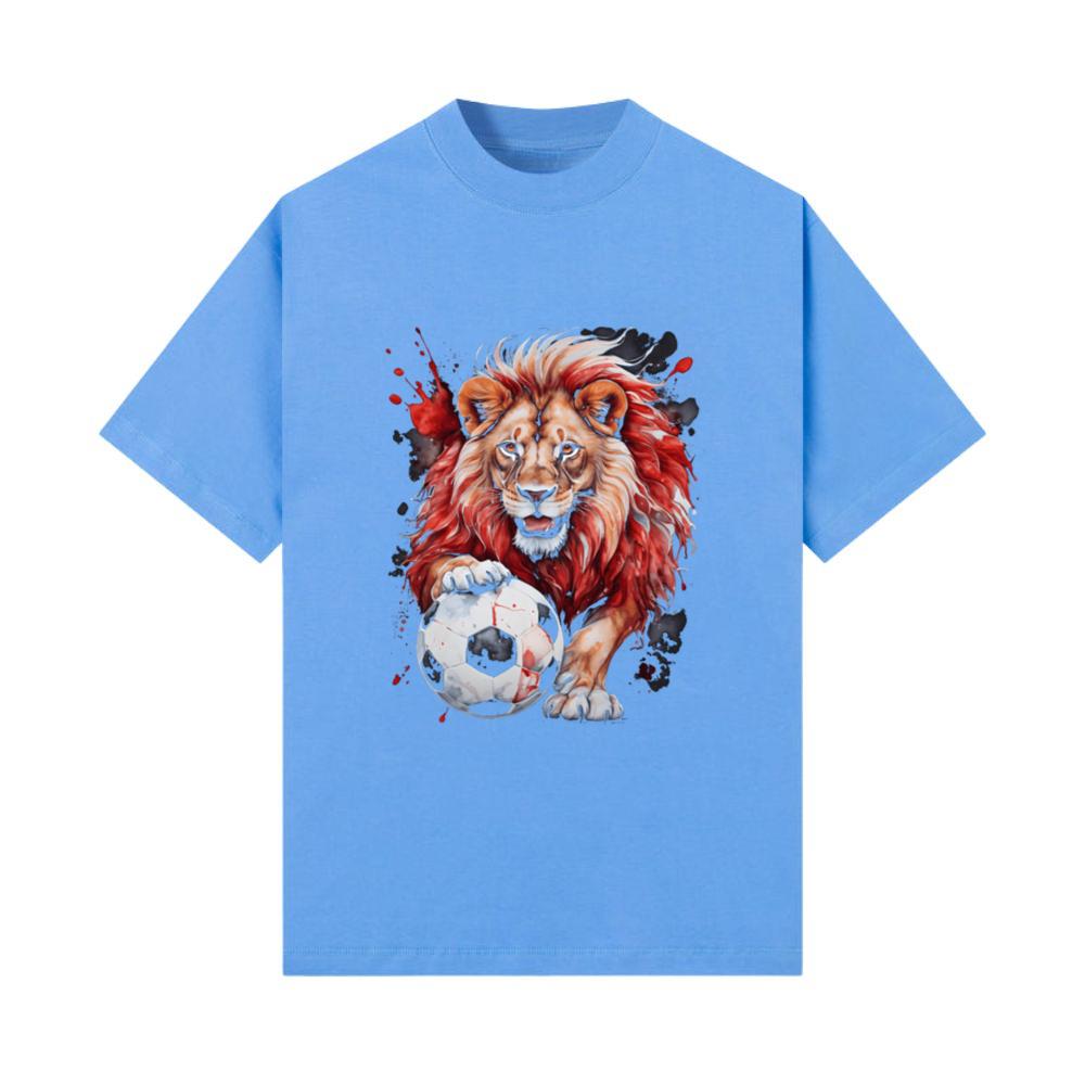 Lion Football Soccer Colorful Animal Graphic_5 T-Shirt