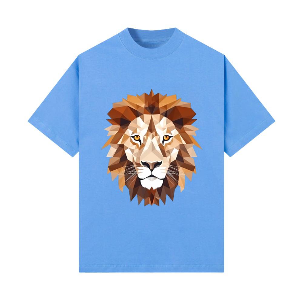Lion Head Geometric Animal Lover T-Shirt