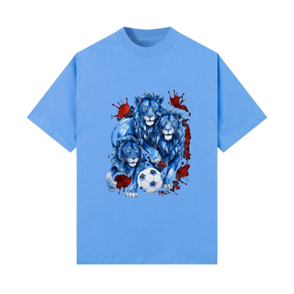 Lions Football Soccer Colorful Animal Graphic T-Shirt