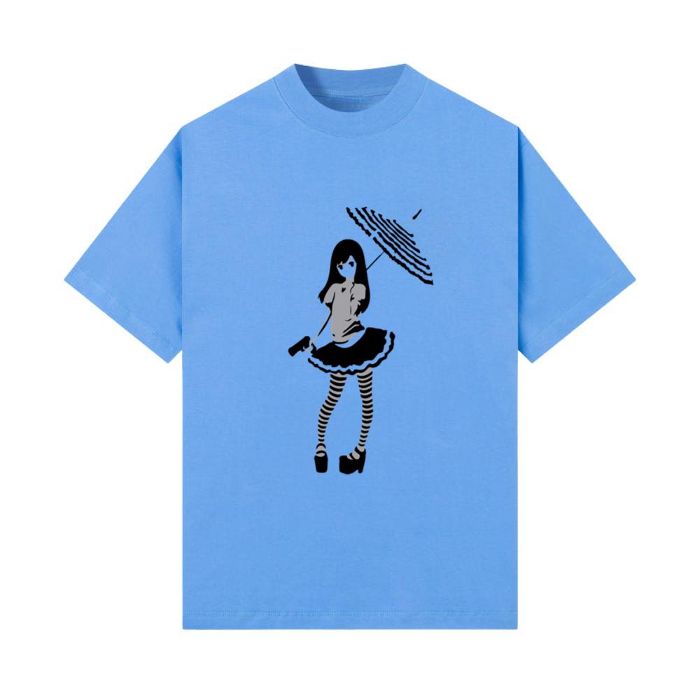 lolita anime Girl kawaii Manga Gun japanese umbrel T-Shirt