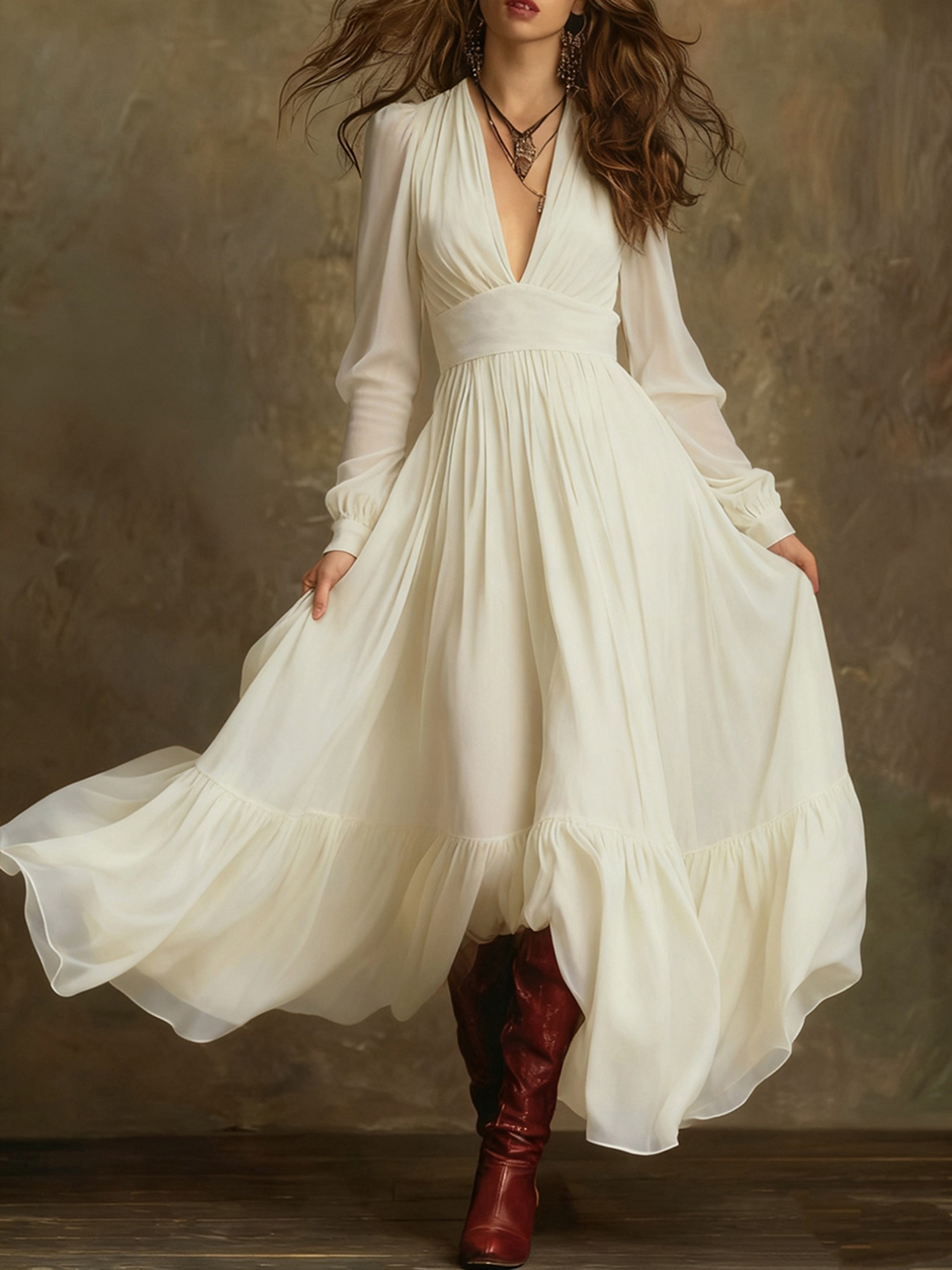 Long Sleeve Flowy Maxi Dress
