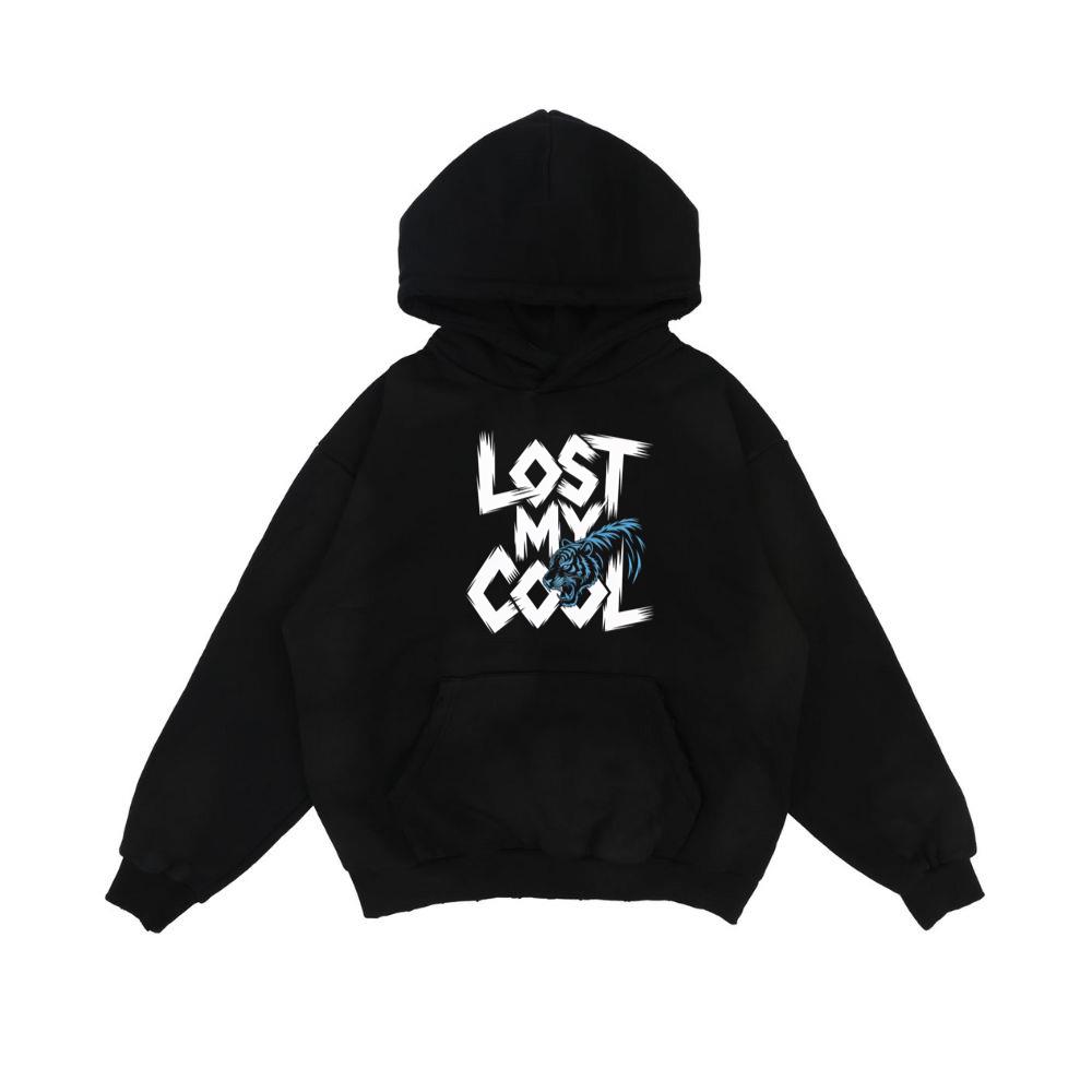 Lost My Cool Funny Blue Dragon Illustration Artwork Hoodie