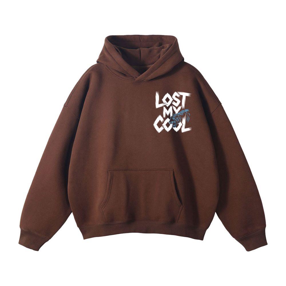 Lost My Cool Funny Blue Dragon Illustration Artwork Hoodie - Image 3