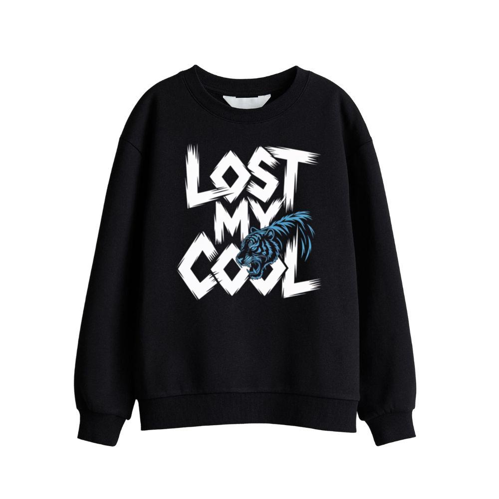 Lost My Cool Funny Blue Dragon Illustration Artwork Sweatshirts