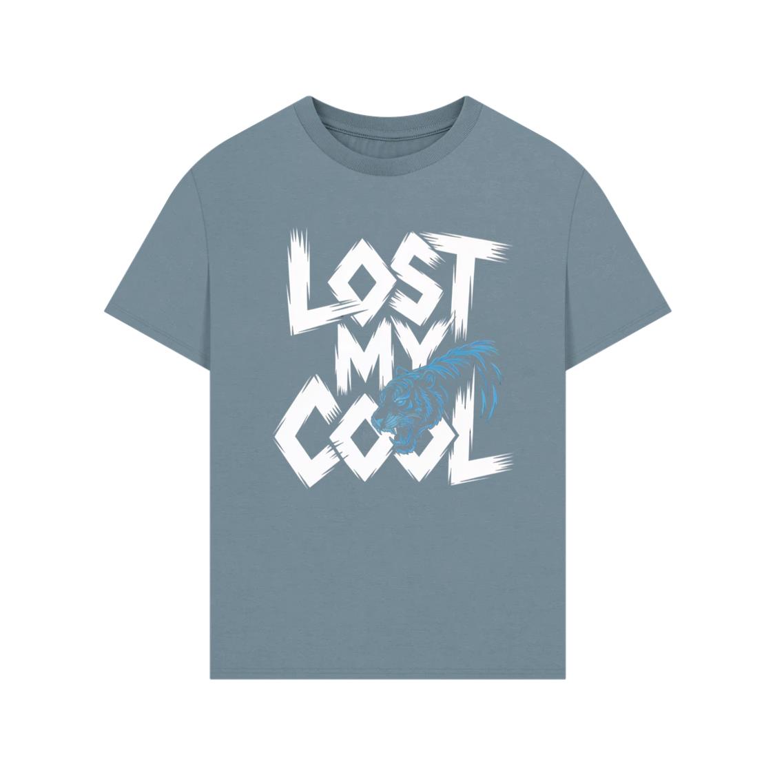 Lost My Cool Funny Blue Dragon Illustration Artwork T-Shirt