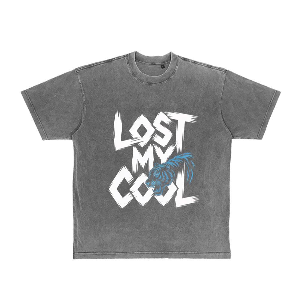 Lost My Cool Funny Blue Dragon Illustration Artwork T-Shirt