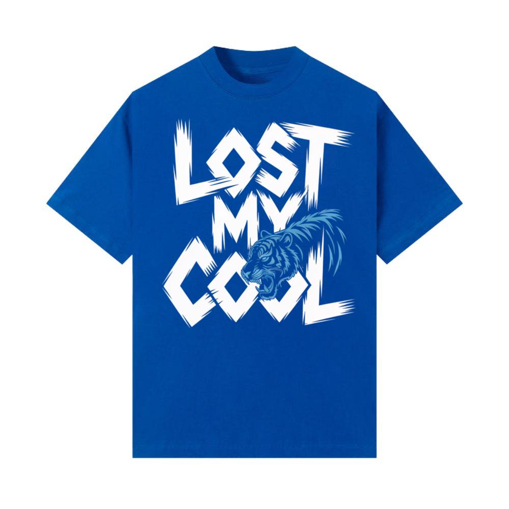 Lost My Cool Funny Blue Dragon Illustration Artwork T-Shirt
