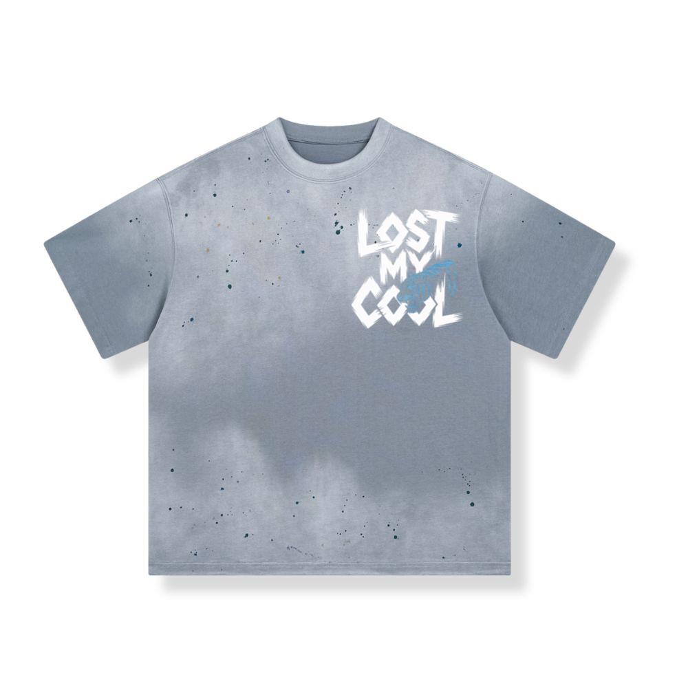 Lost My Cool Funny Blue Dragon Illustration Artwork T-Shirt
