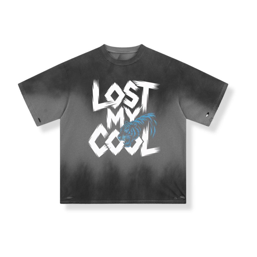 Lost My Cool Funny Blue Dragon Illustration Artwork T-Shirt