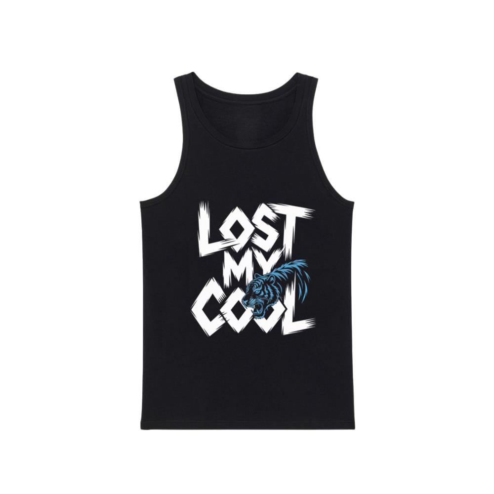 Lost My Cool Funny Blue Dragon Illustration Artwork Tank Top