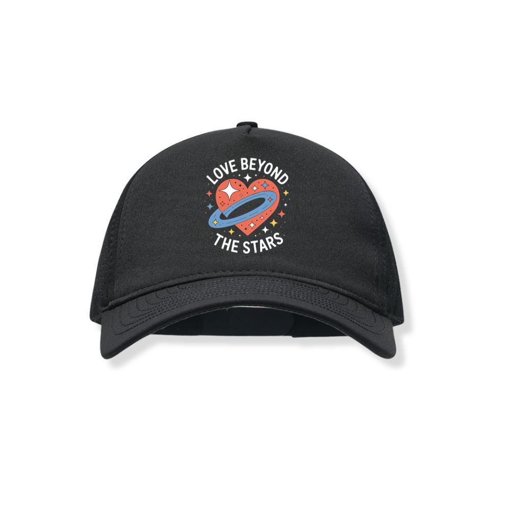 Love Beyond the Stars UFO Retro Cartoon Graphic Black Hat
