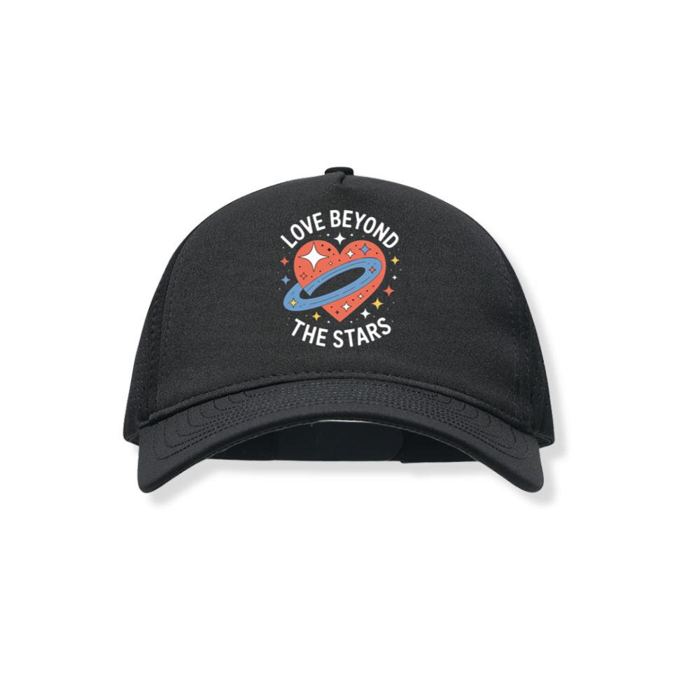 Love Beyond the Stars UFO Retro Cartoon Graphic Black Hat