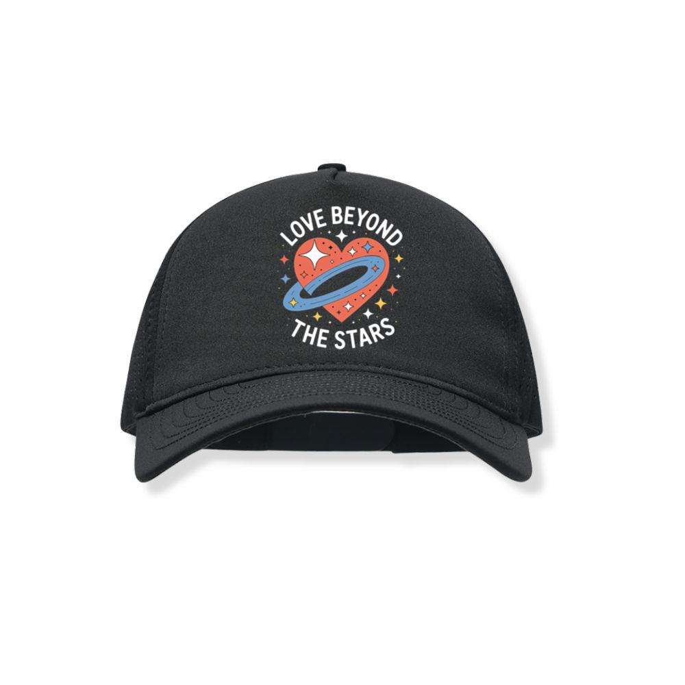 Love Beyond the Stars UFO Retro Cartoon Graphic Black Hat