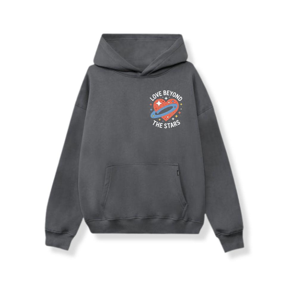 Love Beyond the Stars UFO Retro Cartoon Graphic Hoodies
