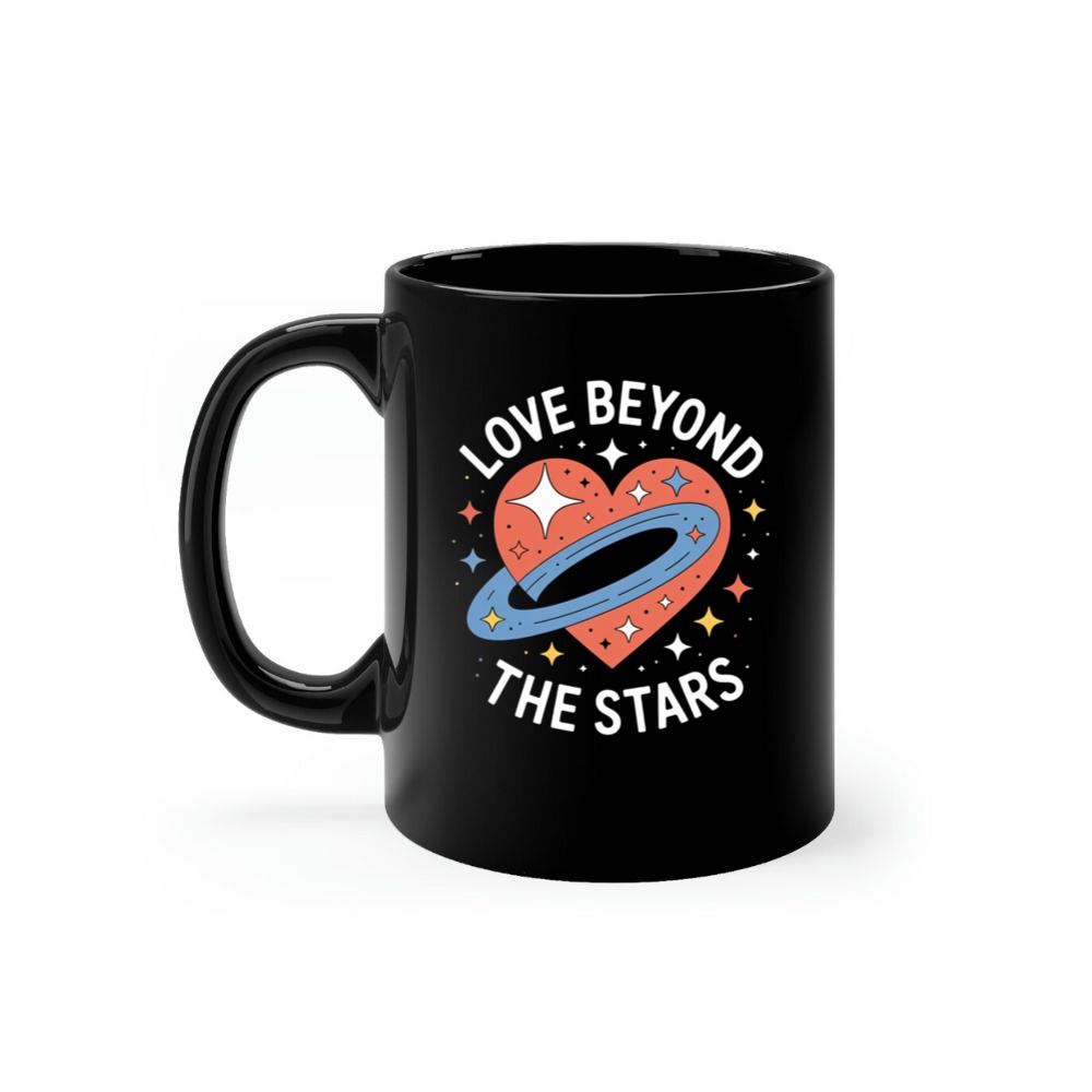Love Beyond the Stars UFO Retro Cartoon Graphic Mug