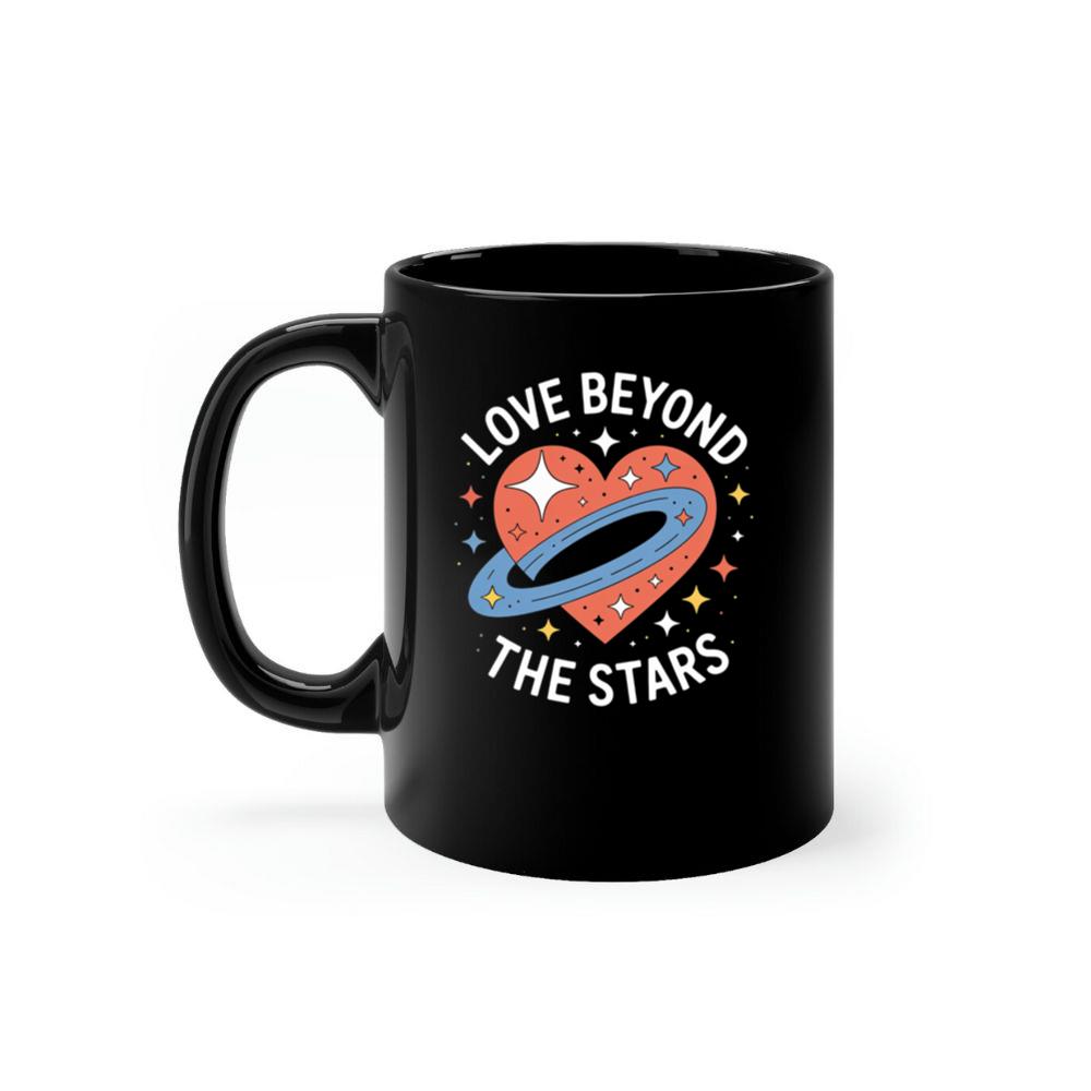 Love Beyond the Stars UFO Retro Cartoon Graphic Mug