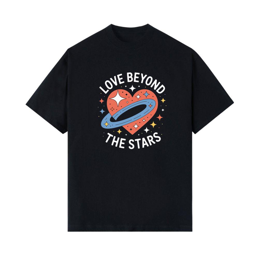 Love Beyond the Stars UFO Retro Cartoon Graphic T-Shirt