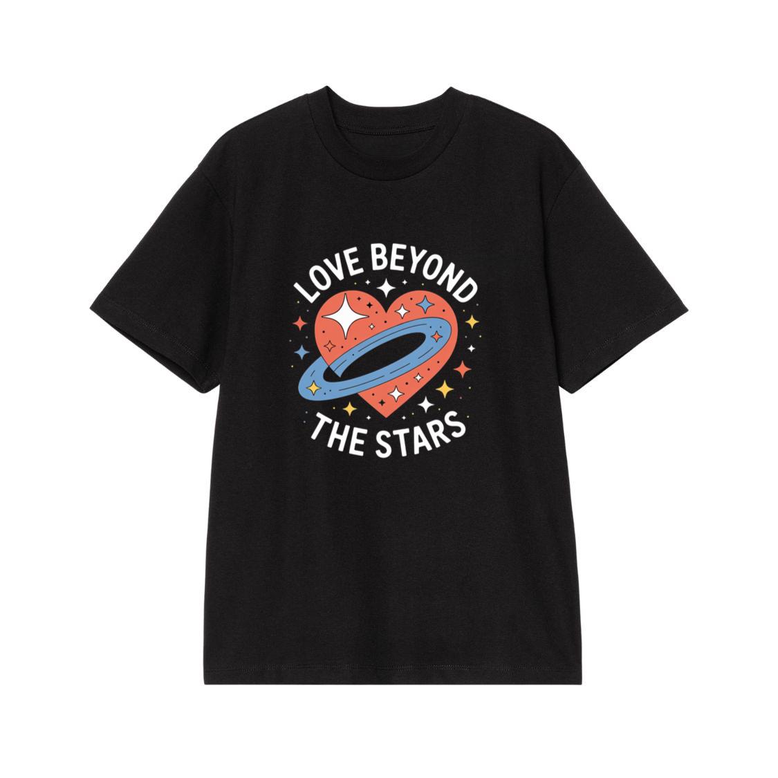 Love Beyond the Stars UFO Retro Cartoon Graphic T-Shirt
