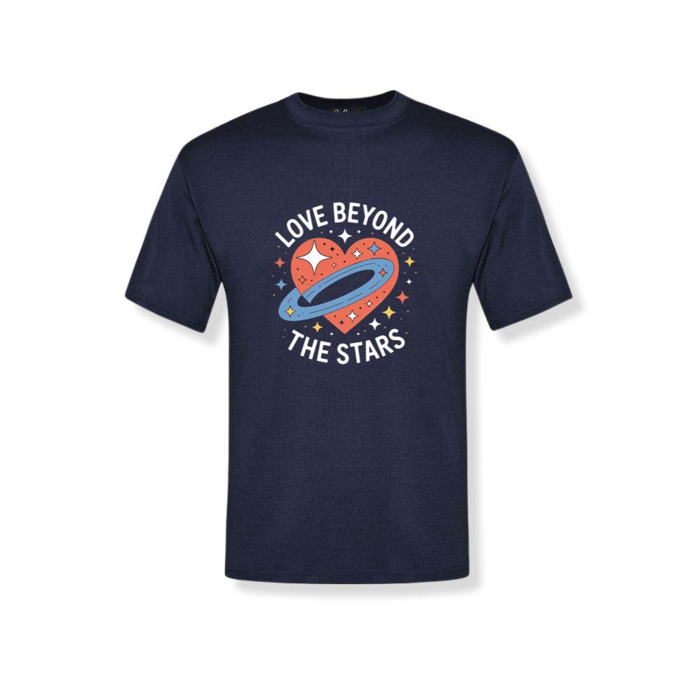 Love Beyond the Stars UFO Retro Cartoon Graphic T-Shirt 2
