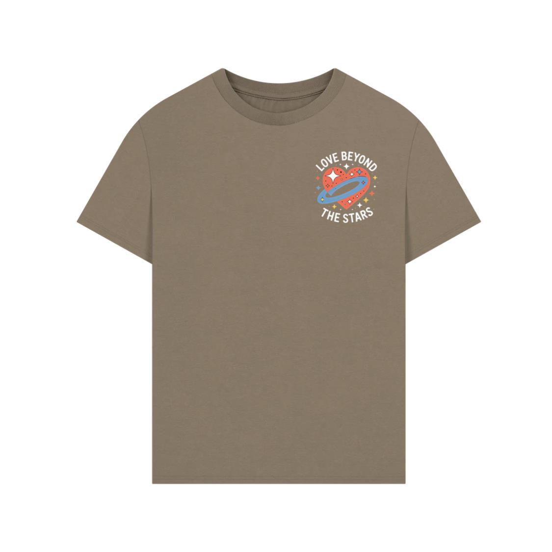 Love Beyond the Stars UFO Retro Cartoon Graphic T-Shirt - Image 2