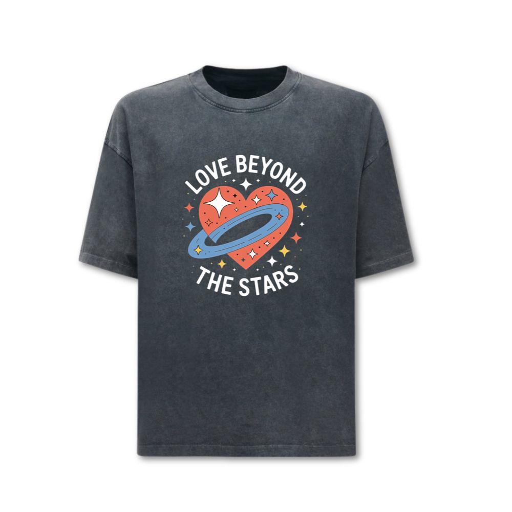 Love Beyond the Stars UFO Retro Cartoon Graphic T-Shirts