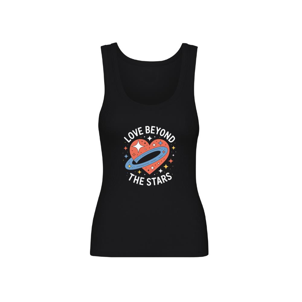 Love Beyond the Stars UFO Retro Cartoon Graphic TankTop 