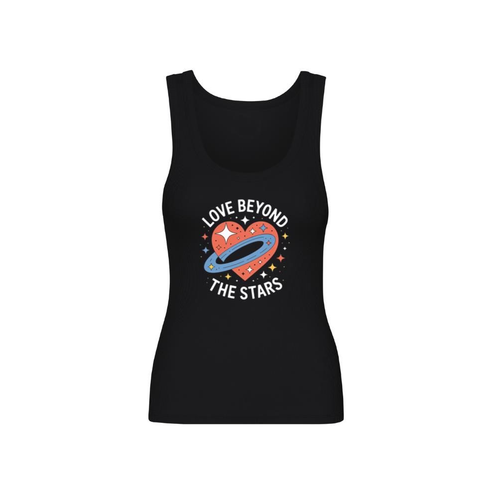 Love Beyond the Stars UFO Retro Cartoon Graphic TankTop