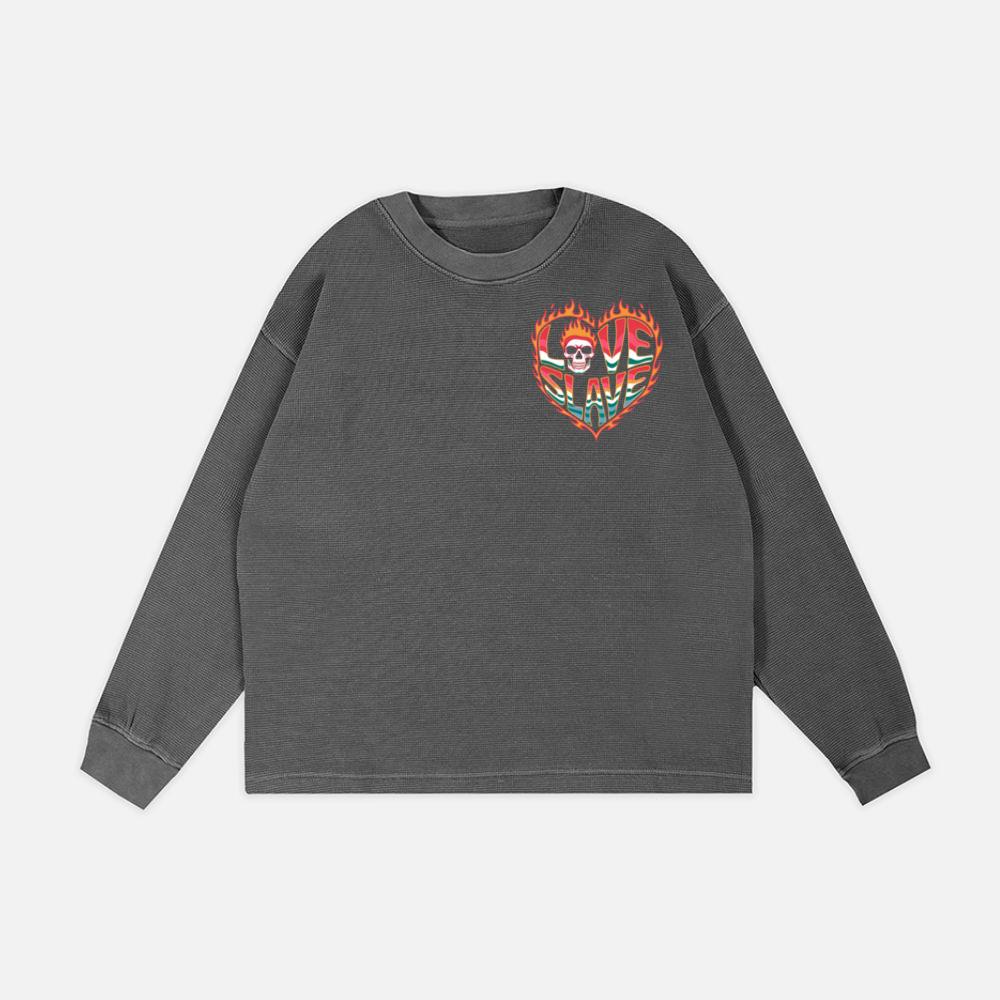 Love Slave Burning Heart Gothic Artwork Sweatshirt - Image 2