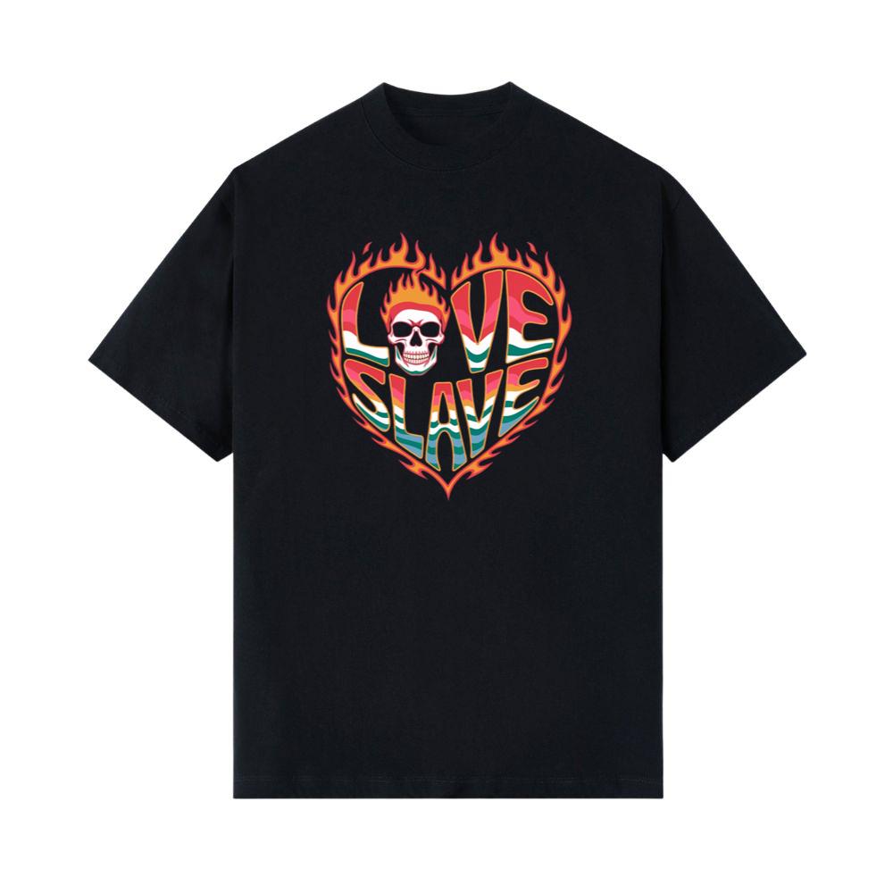 Love Slave Burning Heart Gothic Artwork T-Shirt