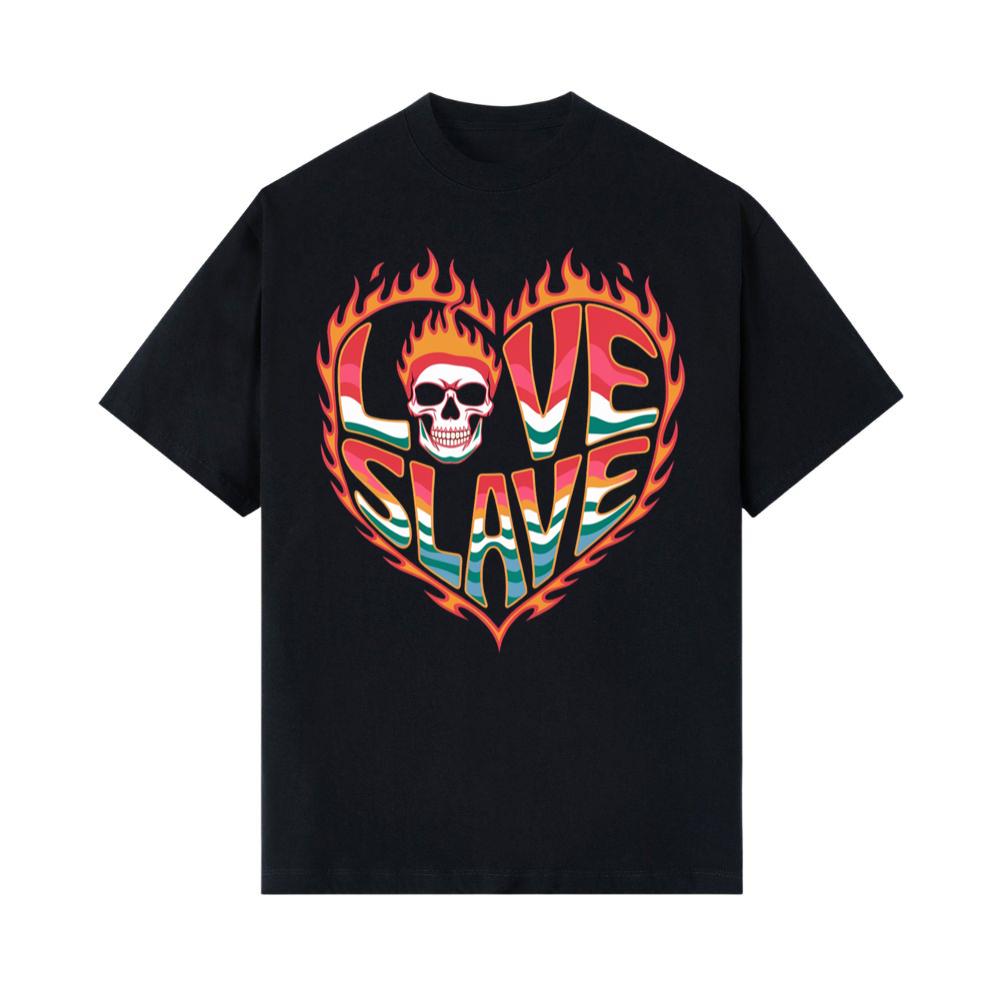 Love Slave Burning Heart Gothic Artwork T-Shirt