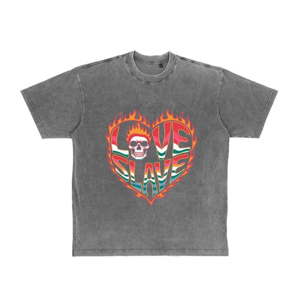 Love Slave Burning Heart Gothic Artwork T-Shirt