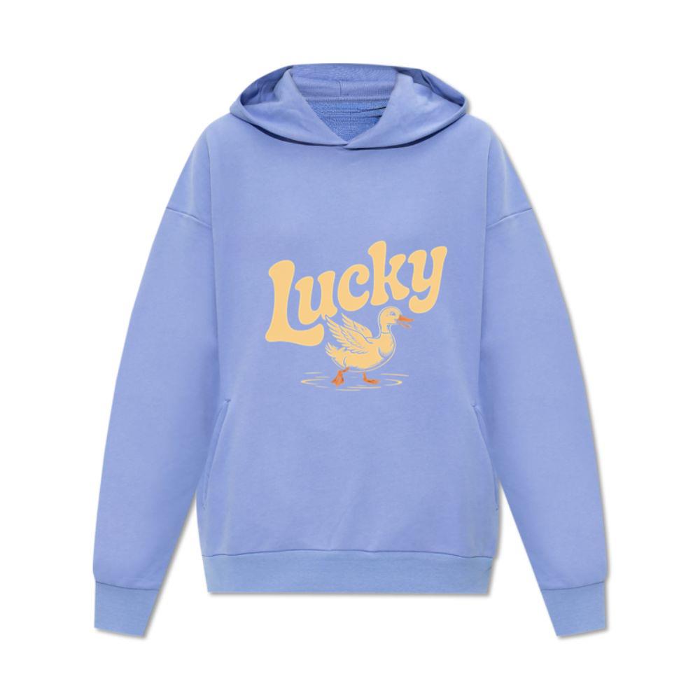 Lucky Duck Retro Funny Cartoon Design Hoodie