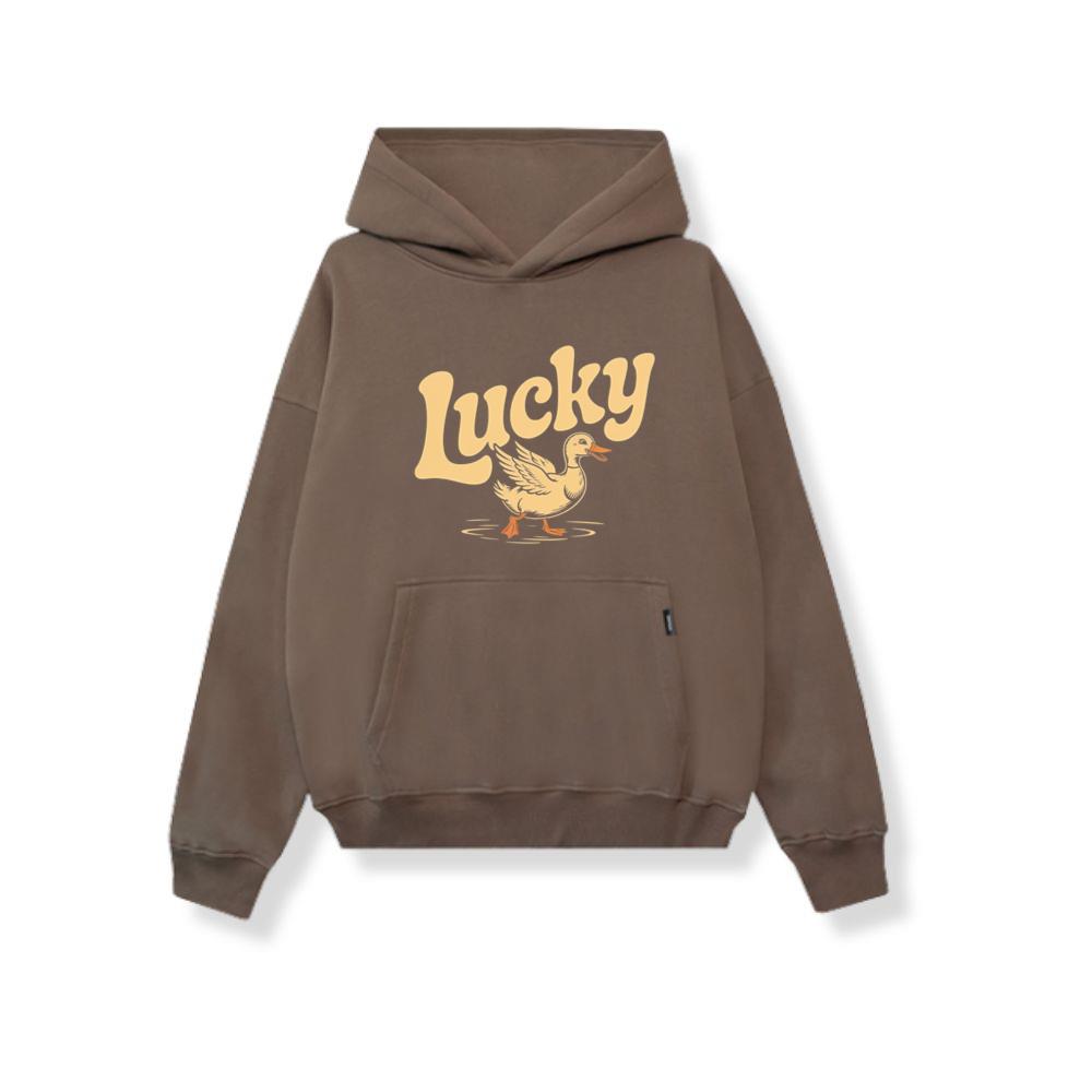 Lucky Duck Retro Funny Cartoon Design Hoodie