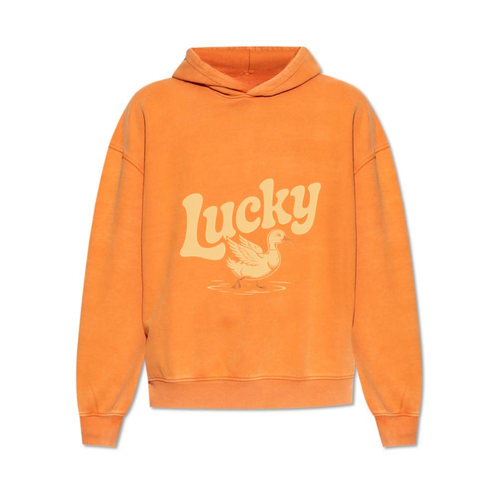 Lucky Duck Retro Funny Cartoon Design Hoodie
