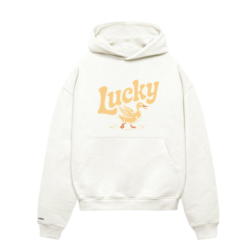 Lucky Duck Retro Funny Cartoon Design Hoodie