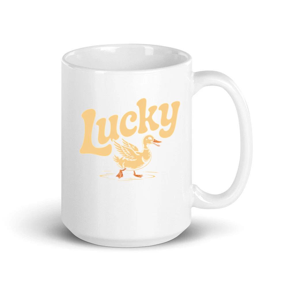Lucky Duck Retro Funny Cartoon Design Mug