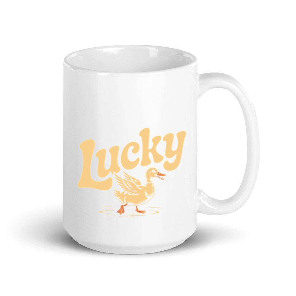 Lucky Duck Retro Funny Cartoon Design Mug