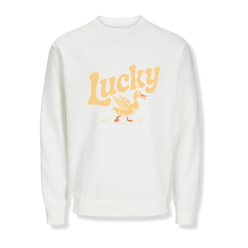 Lucky Duck Retro Funny Cartoon Design Sweatshirts