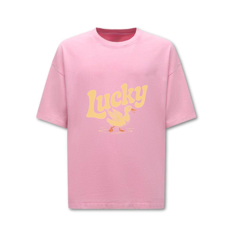 Lucky Duck Retro Funny Cartoon Design T-Shirt