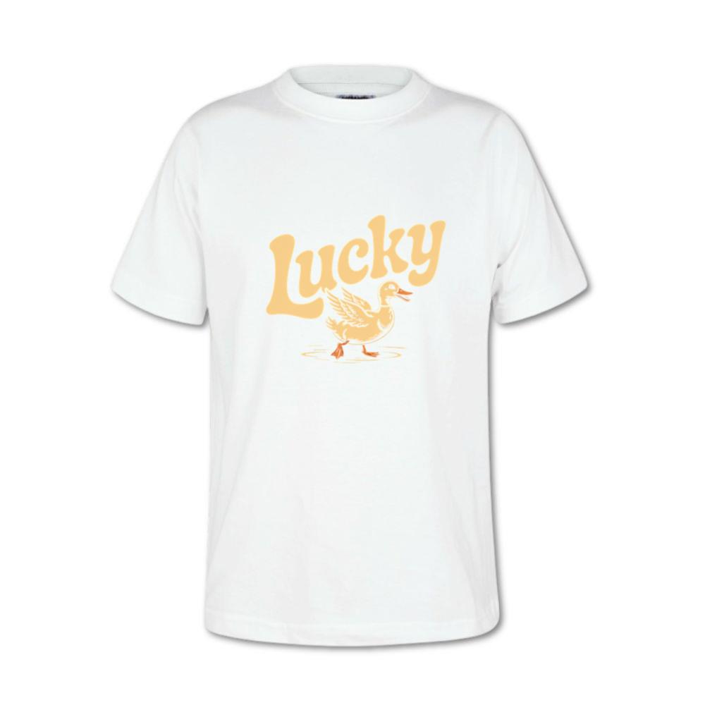 Lucky Duck Retro Funny Cartoon Design T-Shirt