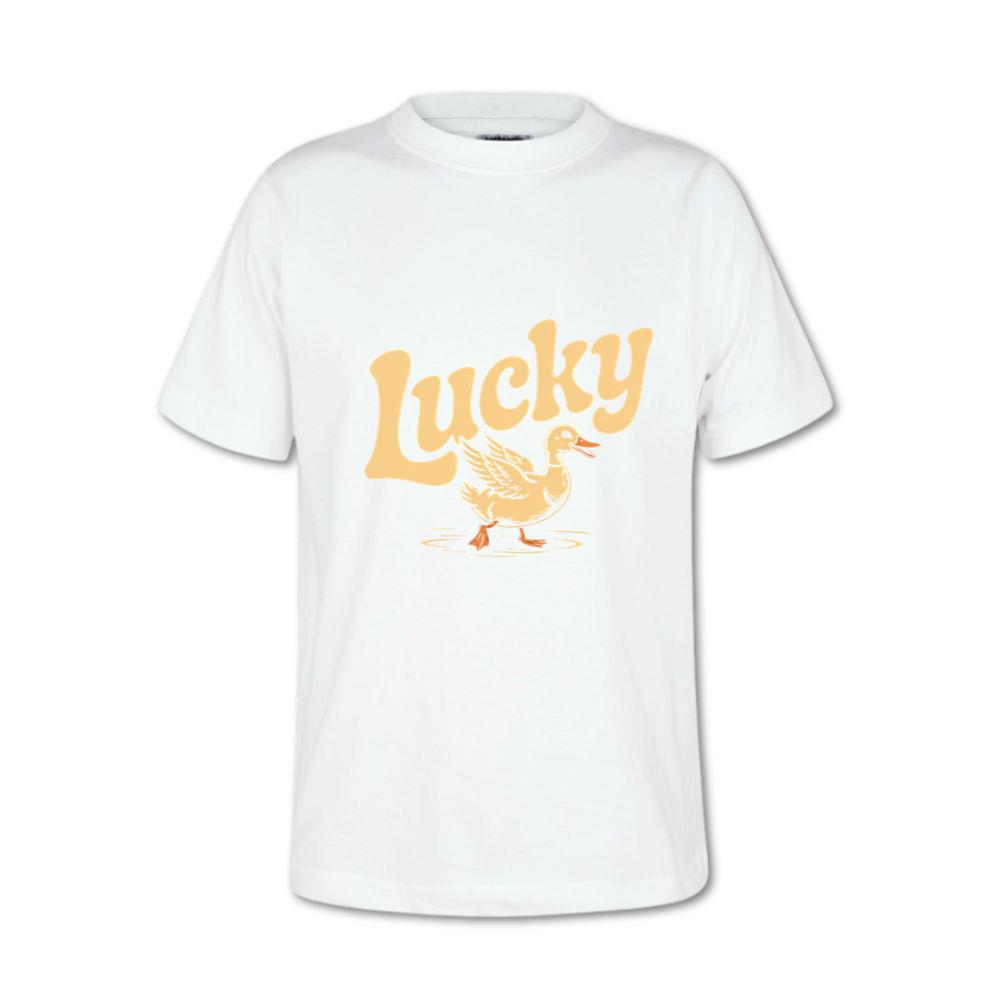 Lucky Duck Retro Funny Cartoon Design T-Shirt