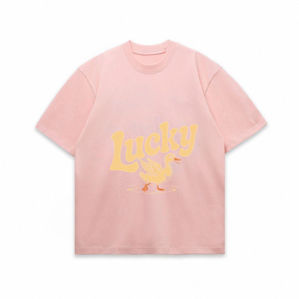 Lucky Duck Retro Funny Cartoon Design T-Shirt
