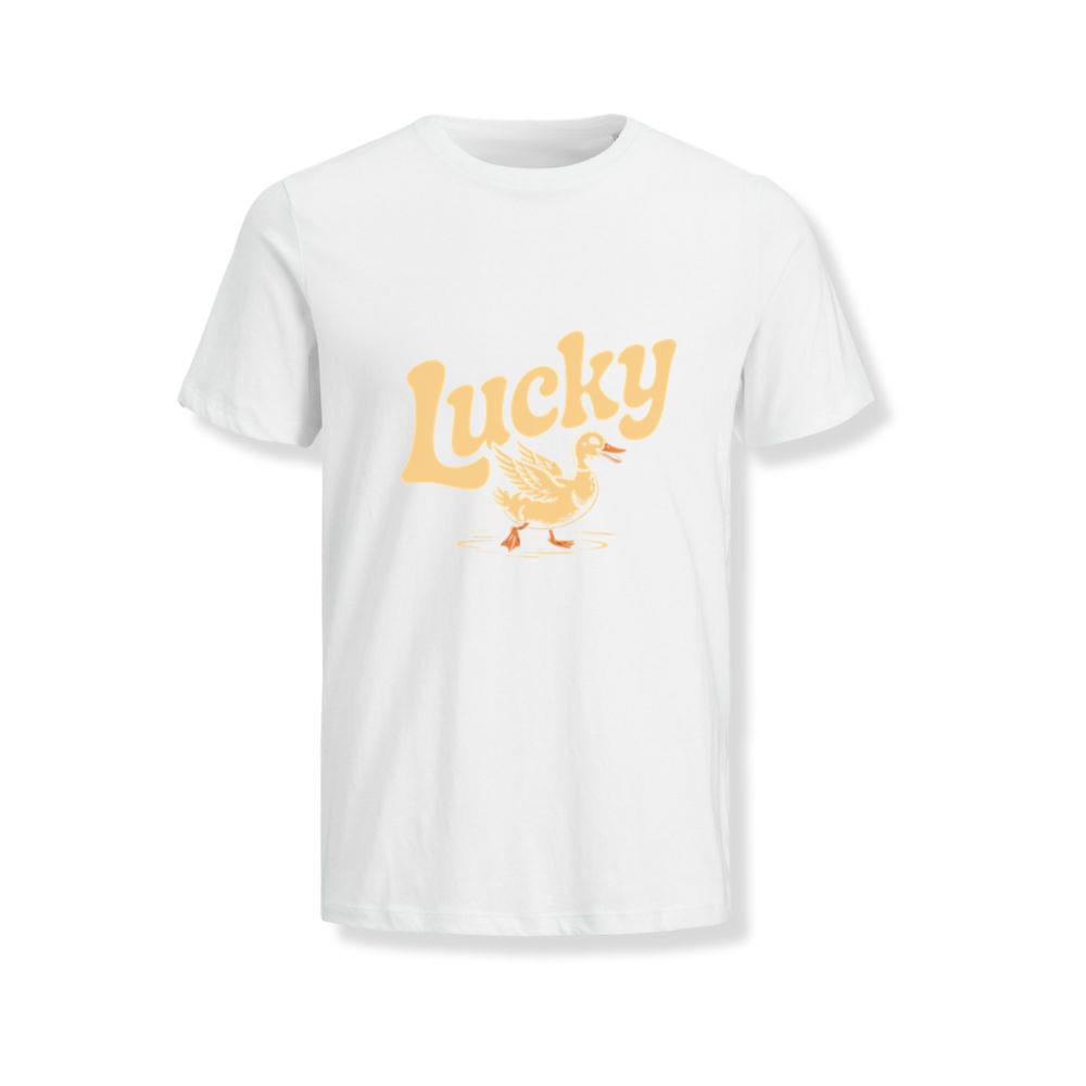 Lucky Duck Retro Funny Cartoon Design T-Shirt