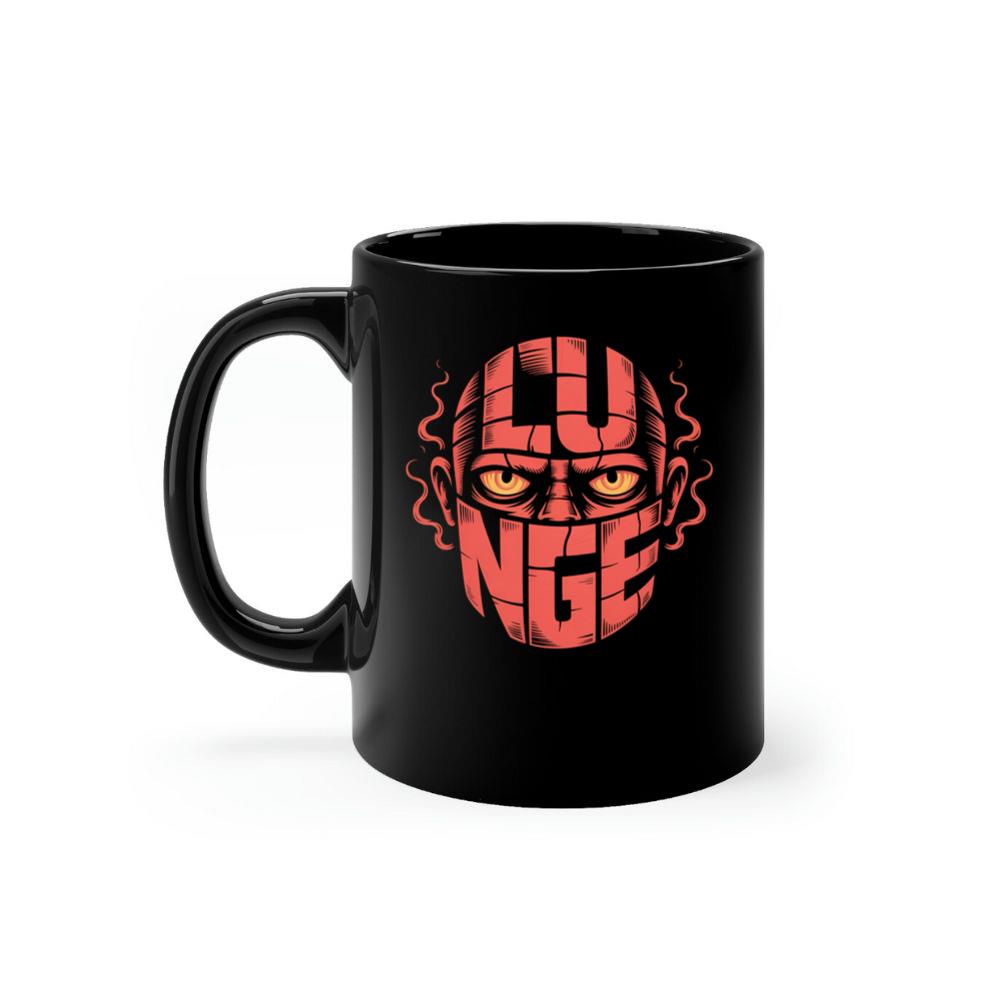 Lunge Red Face Horror Retro Poster Style Mug