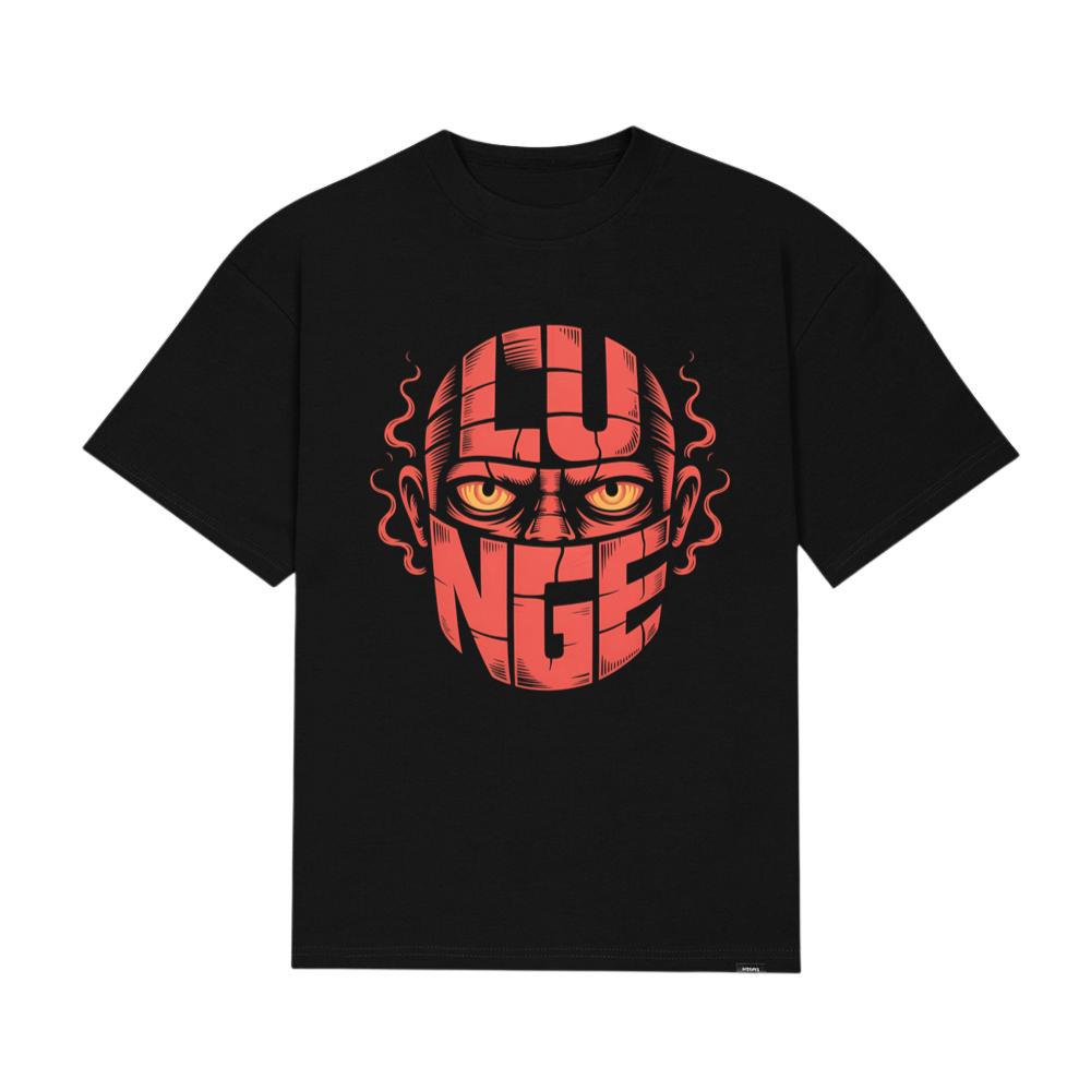 Lunge Red Face Horror Retro Poster Style T-Shirt